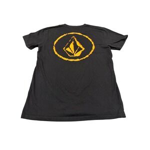 Volcom Mens Graphic T-Shirt Black Orange Stone Logo Short Sleeve Tee Size M